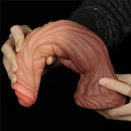 Lovetoy - Realistische XXL Dildo 24.5 cm - Lichte/donkere Beige — thumbnail 6