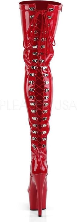 Pleaser - ADORE-3063 Plateau Overknee Laarzen - Paaldans schoenen - 42 Shoes - Rood — thumbnail 5