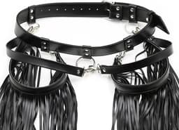 vscnovelty® Fetish - Sm Lederen Kleding Bondage Kwastje Broek Bdsm - Sex Harnas Klinknagels - Fetish Cosplay — thumbnail 8