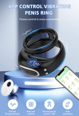 Cockring Vibrator - Ook via app bestuurbaar - Penis ring - Trilfunctie - Masturbator - Scrotum stimulatie - Balzak - Tril — thumbnail 4