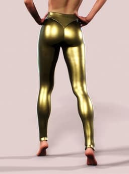 Sexy legging broek dames - Goud - Skinny - Fashion - Erotisch getint - V taille - Festival - Gold thema - Clubwear — thumbnail 3