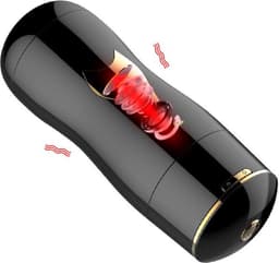 Bossoftoys - 63-00056 - Masturbator Black - Vibrating Pussy Masturbator - Suction Cup - 7 Vibration modes - 28 CM / 11 Inch — thumbnail 3