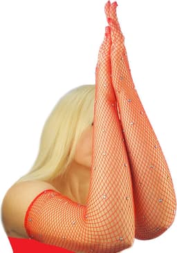 BamBella® Sexy Erotische Handschoenen Kant met steentjes Rood onesize — thumbnail 1