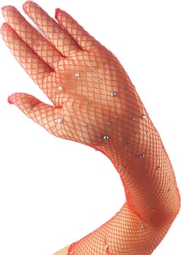 BamBella® Sexy Erotische Handschoenen Kant met steentjes Rood onesize — thumbnail 4
