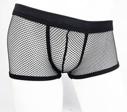 BamBella® Boxer short XS/S -kant voor mannen - doorzichtig Erotische Sexy Lingerie Heren - Zwart mannen ondergoed slip — thumbnail 4