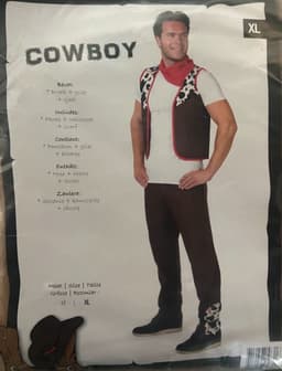 Kinky Cowboy Verkleedset – Bruine Broek, Gilet & Rode Sjaal – Erotisch Kostuum voor Foute Feestjes & Rollenspel Maat XL — thumbnail 2