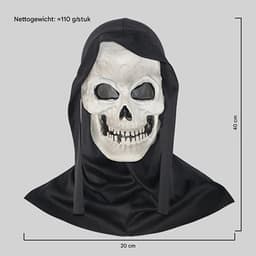 Halloween masker - Eng spookgezichtsmasker - Schedelmasker - Carnavalskostuum - Maskerademasker - Maskeradekostuum - Eng en realistisch - Horror siliconen masker - Feestkleding hoofdbedekking - Volwassen masker voor Halloween - Zwart — thumbnail 2