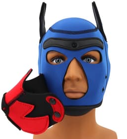 Dog/Puppy/Honden Neoprene-Masker Blauw-Zwart-Rood- Neopreen — thumbnail 4