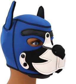 Dog/Puppy/Honden Neoprene-Masker Alano Blauw-Zwart-Wit- neopreen — thumbnail 2