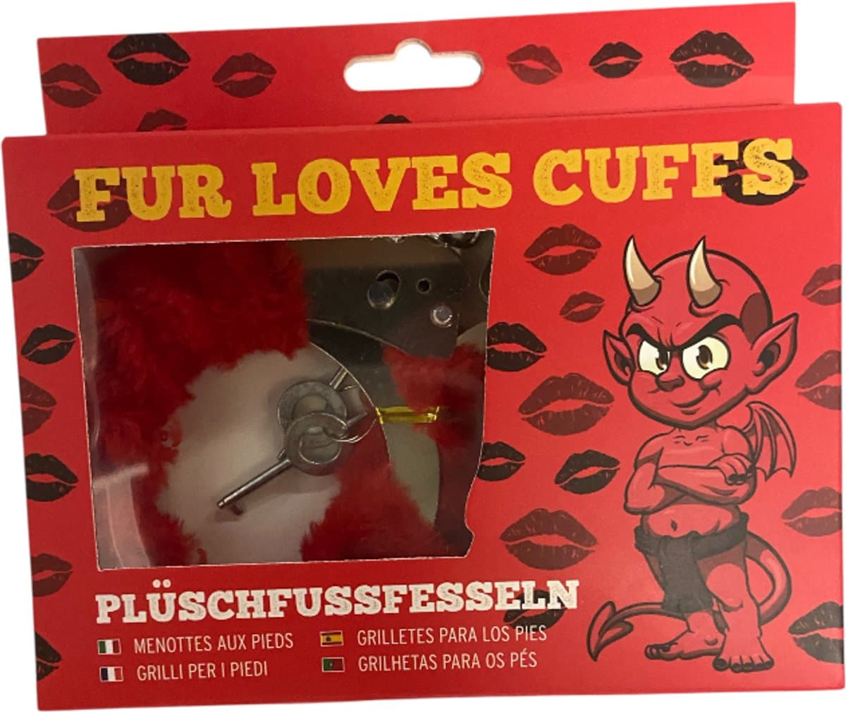 Furry Love Cuffs - Rood - Extra Lange Ketting - Extra Zwaar 265 Gram !! - Extra Groot — afbeelding 1