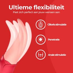 Tong Vibrator Met Satisfyer - Likkende Tong Vibrator - Bef Vibrator - Dildo Vibrator - Clitoris Stimulator - 10 Likstanden & 10 Zuigstanden - Siliconen - Incl. E-book — thumbnail 4
