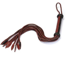 Liebe Seele - Wine Red - Luxe Gevlochten Flogger - Cat-o-Nine Tails — thumbnail 2