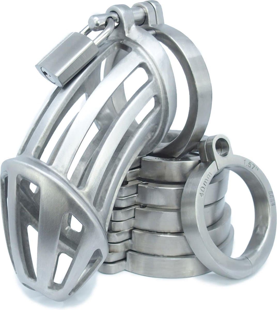 BON4MXL Extra Large High Quality Male Stainless Steel Chastity Cage Extra Grote Roestvrijstalen Peniskooi — afbeelding 1