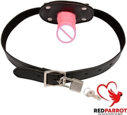 Gag Penis - Mondknevel - BDSM - Verstelbaar - 5CM - Roze - Slot — thumbnail 2