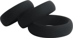 Banoch | Cockring set donut trio | zwart siliconen | Ø 40/45/50 mm — thumbnail 4