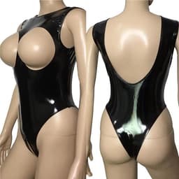 Open-crotch Jumpsuit Black Cherry - Open Borsten en kruis - Erotische bodysuit — thumbnail 3