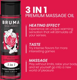 BRUMA - PREMIUM MASSAGE HOT OIL STRAWBERRY 3 IN 1 - 100 ML | EROTIC MASSAGE | INTENSE SEXUAL PERFORMANCE — thumbnail 5