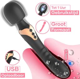 2-in-1 - Magic Wand - Wand Vibrator - Dildo Vibrator - Clitoris Stimulator - Vibrators voor Vrouwen — thumbnail 4