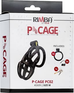 Rimba Toys - P-Cage PC02 - Kunststof Kuisheidskooi - Peniskooi - Chastity - Zwart — thumbnail 11
