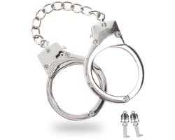 Taboom - Silver Plated BDSM Handcuffs - Bondage / SM Cuffs Zilver