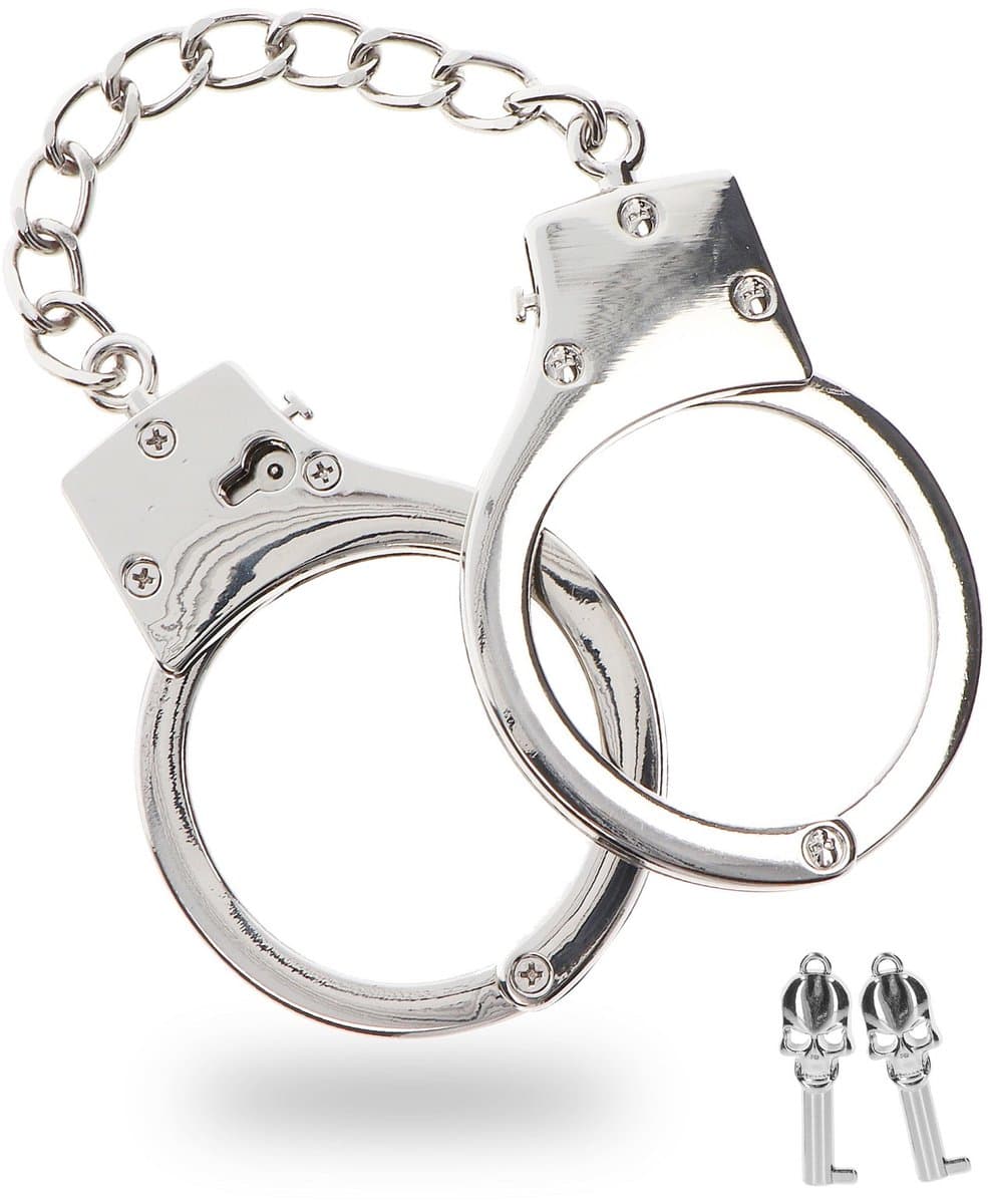 Taboom - Silver Plated BDSM Handcuffs - Bondage / SM Cuffs Zilver — afbeelding 1