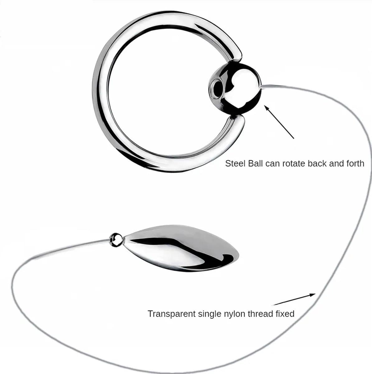 RVS Penis plug met penis ring - Metaal - 2 in 1 stimulatie - Dilator - Urethrale - Cockring — afbeelding 1