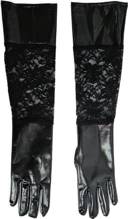 BamBella® - Handschoenen Glans kant zwart Sexy fetish erotiek erotische accessoire — thumbnail 3