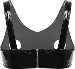 Erotische top met open tepels - PU Leder - Ritssluiting - Beha - Hemd - Porno — thumbnail 4