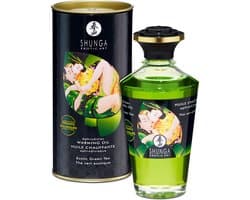 Shunga - Verwarmende Olie - Om Van Het Lichaam Te Likken - Green Tea