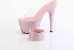 Pleaser - BEJEWELED712RS Muiltjes - US 8 - 38 Shoes - Roze — thumbnail 4
