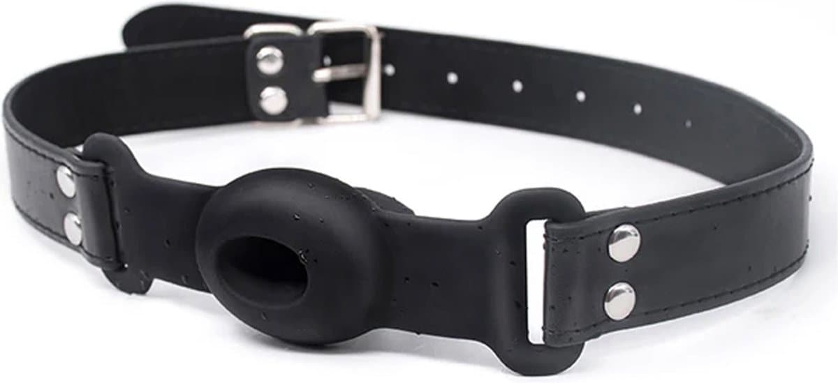 Holle mond gag - Opening voor vloeistof - Siliconen - Verstelbaar - Knevel - Zeer luxe uitvoering - BDSM - Bondage — afbeelding 1