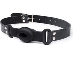 Holle mond gag - Opening voor vloeistof - Siliconen - Verstelbaar - Knevel - Zeer luxe uitvoering - BDSM - Bondage