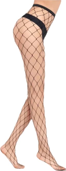 Visnet Panty - Sexy Vrouwen Panty - Zwart - Fishnet Lingerie Stocking - Uitdagend - One Size — thumbnail 2