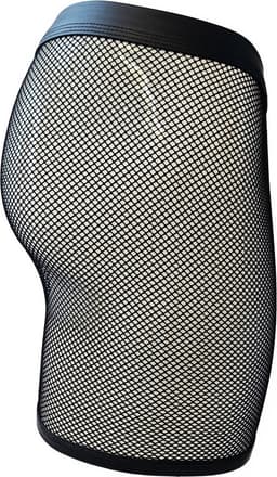 BamBella® S/M open kruis Boxer short kant voor mannen - doorzichtig BDSM Erotische Sexy Lingerie lang Heren - Zwart mannen ondergoed slip — thumbnail 7