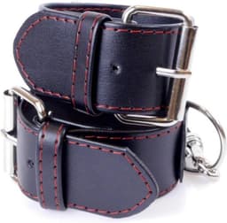 Bossoftoys - Handcuffs - Handboeien  - met Studs - Wristcuffs - 4 Cm - Red Line - 33-00115 — thumbnail 3