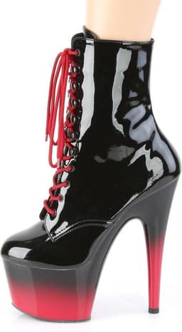 Pleaser - ADORE-1020BR-H Plateau Laarzen, Paaldans schoenen - Paaldans schoenen - 42 shoes - Zwart/Rood — thumbnail 3