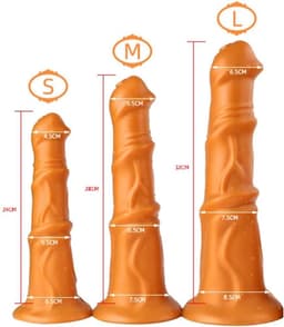Gold Play - Soft Liquid Siliconen Dildo - Beast - Goud S — thumbnail 3