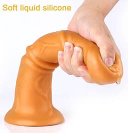 Gold Play - Soft Liquid Siliconen Dildo - Beast - Goud S — thumbnail 5