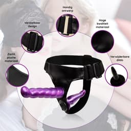 Mystease Strapon Voorbinddildo voor Mannen & Vrouwen - Strap On Voorbind Dildo - Sex Toys Koppels - Pegging Harnas met Buttplugs — thumbnail 6