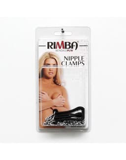 Rimba Bondage Play - Tepelklemmen - Plastic Getand - Met dubbele Ketting — thumbnail 4