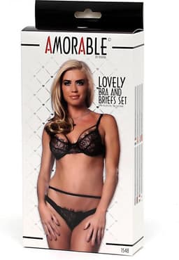 Amorable Kanten BH-Set met Bandjes – Zwart L/XL — thumbnail 4