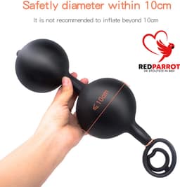 Dubbele opblaasbare buttplug - Magnetisch vibrerend - Inclusief penisring — thumbnail 2