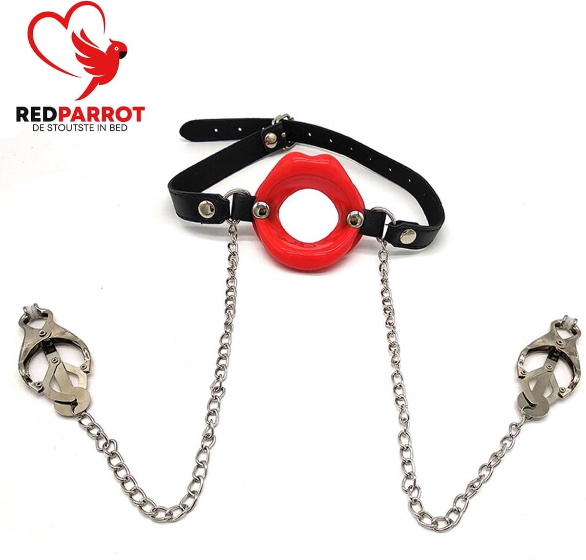 Mondknevel Gag met Tepelklemmen - BDSM - Set - Verstelbare intensiteit — afbeelding 1