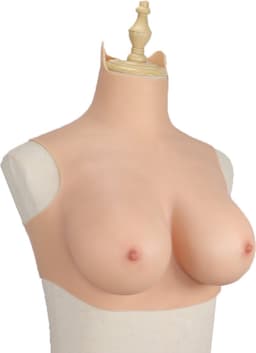 Korte Siliconen Borstprothesen - C Cup - 100% hypoallergene medische siliconen -+ kanten choker - Wearable Borst - Kunstmatige Nep Borst - Valse Borsten Borst - Siliconen Huid Bodysuit - Voor Crossdresser - Transgender - Mastectomie - Body4Everybody — thumbnail 4