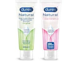 Durex - 200ml Glijmiddel - Natural 1x100ml - Natural Extra Sensitive 1x100ml - Voordeelverpakking