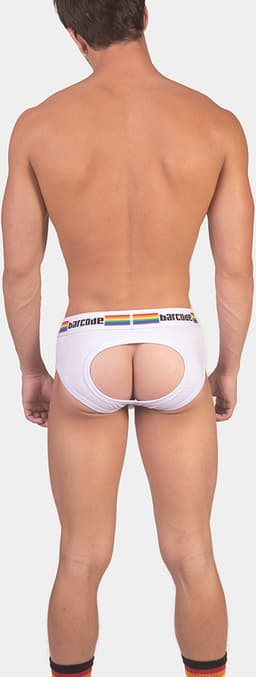 Barcode Berlin Backless Brief Pride White - MAAT L - Erotisch Heren Ondergoed - Slip voor Man - Sexy mannen Slip — thumbnail 7