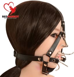 Hoofd Bondage met mond en neus Knevel - Gag - Harnas - Leder - BDSM — thumbnail 2