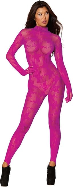 Bodystocking met Vingerhandschoenen Diamant - Plus Size - Azalea — thumbnail 2