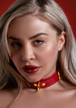 Luxe Bondage Halsband met D-ringen - BDSM Collar - Voor SM en Bondage - Verstelbaar - Gemaakt van PU-leer - Seksspeeltje voor hem en haar - Sex Toy — thumbnail 4