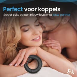 Toys Hub® Vibrerende Cockring met Opbergzakje - Incl. E-BOOK - 10 Vibraties – Sex Toys voor Koppels & Mannen - Penisring - USB oplaadbaar - Cockring Vibrerend - Clitoris Stimulator - Zwart — thumbnail 3